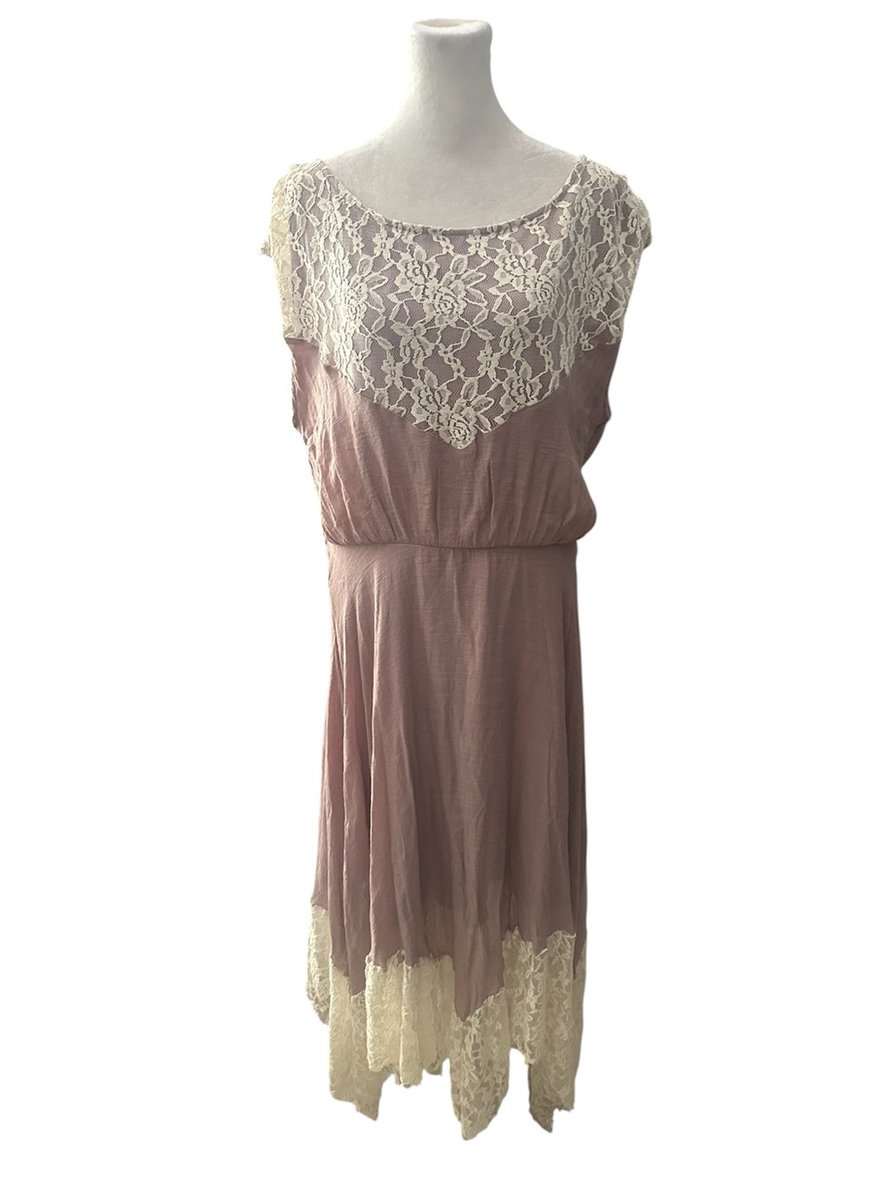Joyfolie Mia Joy dusty rose maxi dress with lace detail XL - Picture 2 of 4